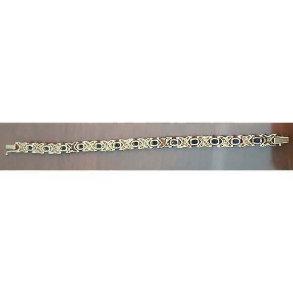 Sapphire Diamond 14k Yellow Gold Heirloom Bracelet - Picture 2 of 10